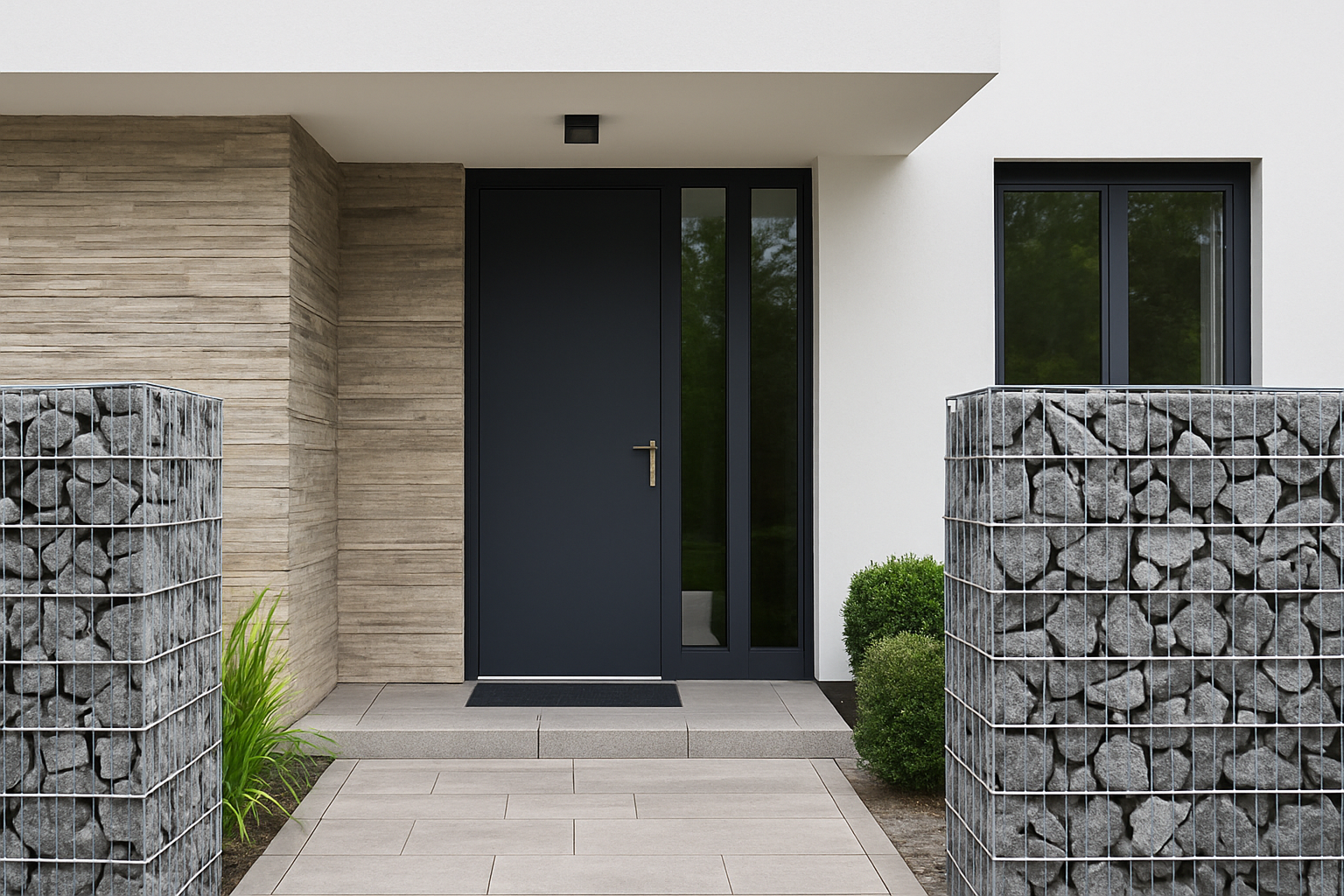 Modern Stone Entryway